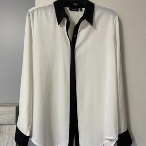 White Blouse, Black Trim